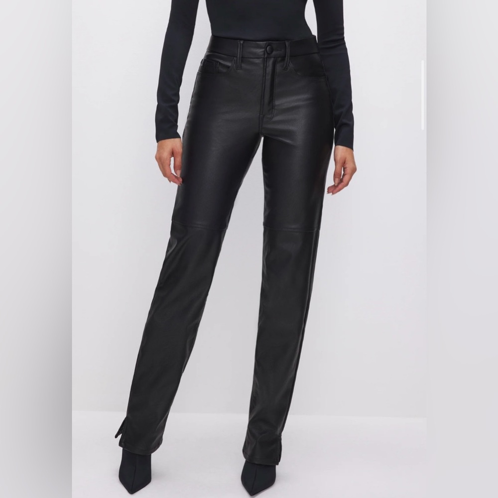 Good American Good Boy Faux leather pants size 12